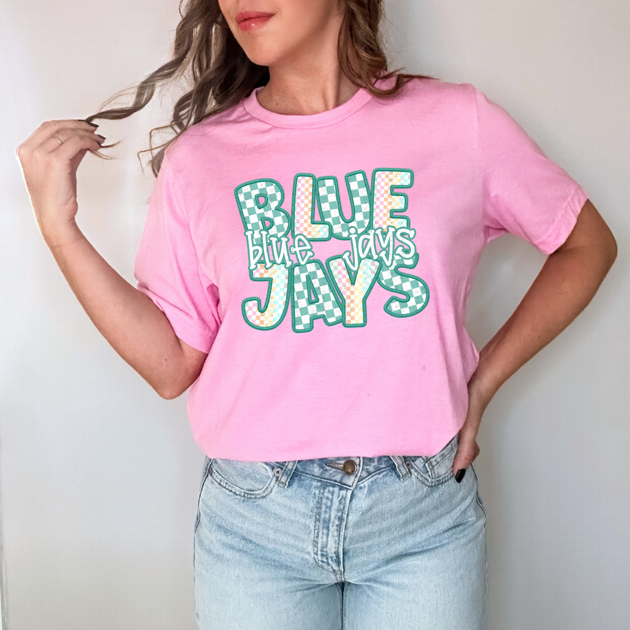 Checkered Teal Blue Jays