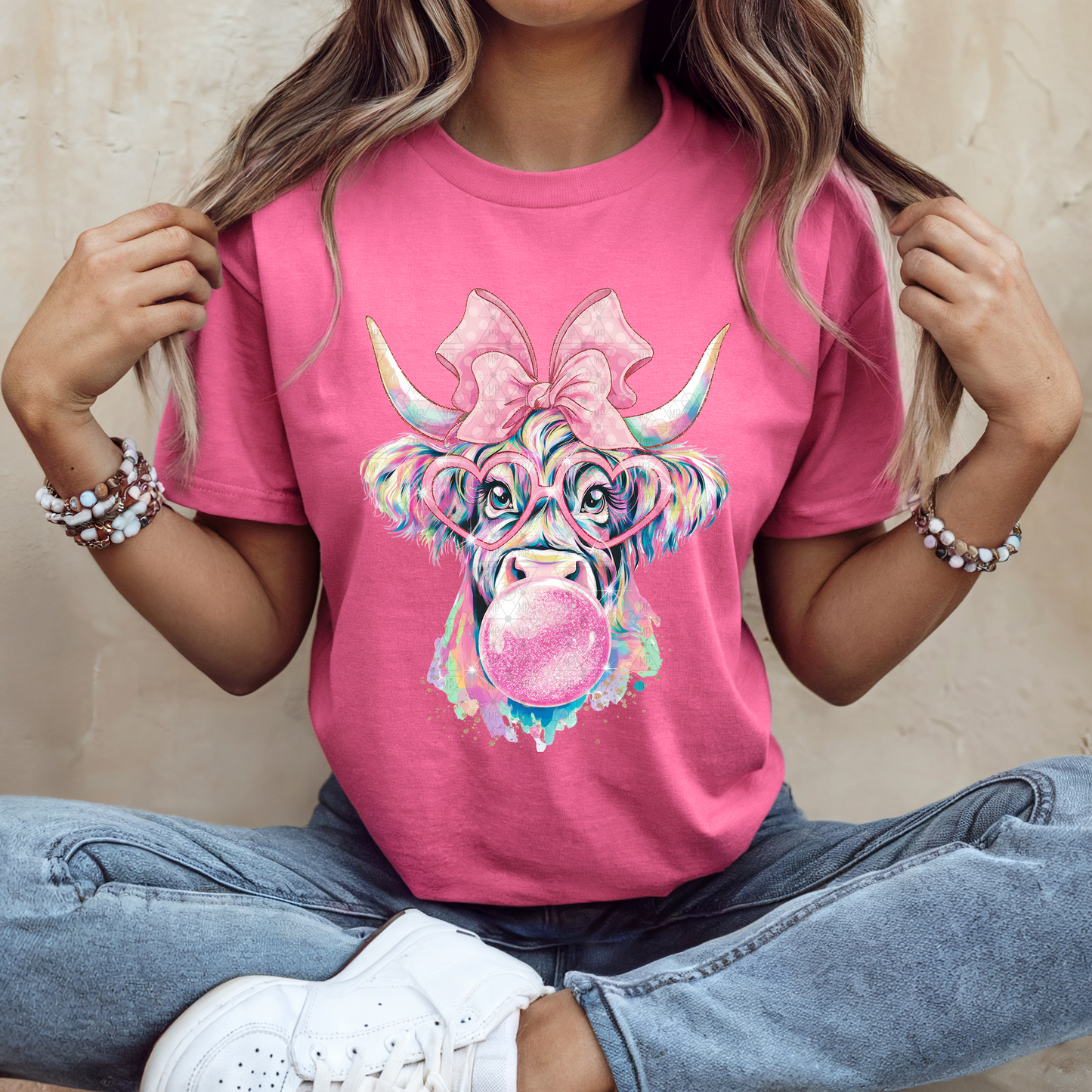 Pink Bubble Gum Highland Cow