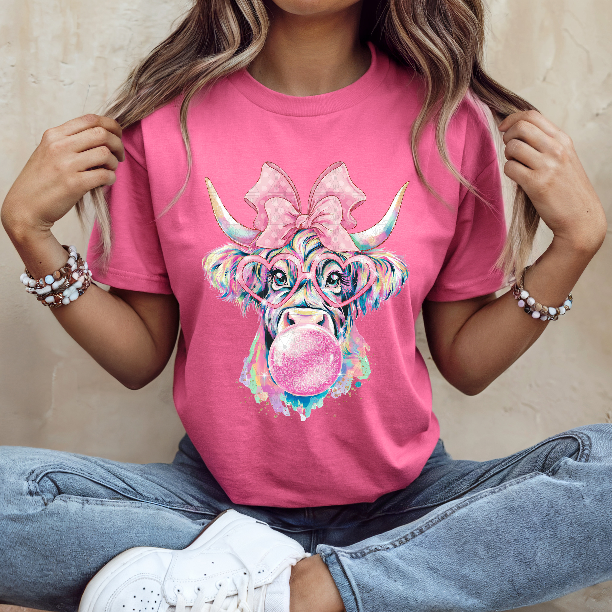 Pink Bubble Gum Highland Cow