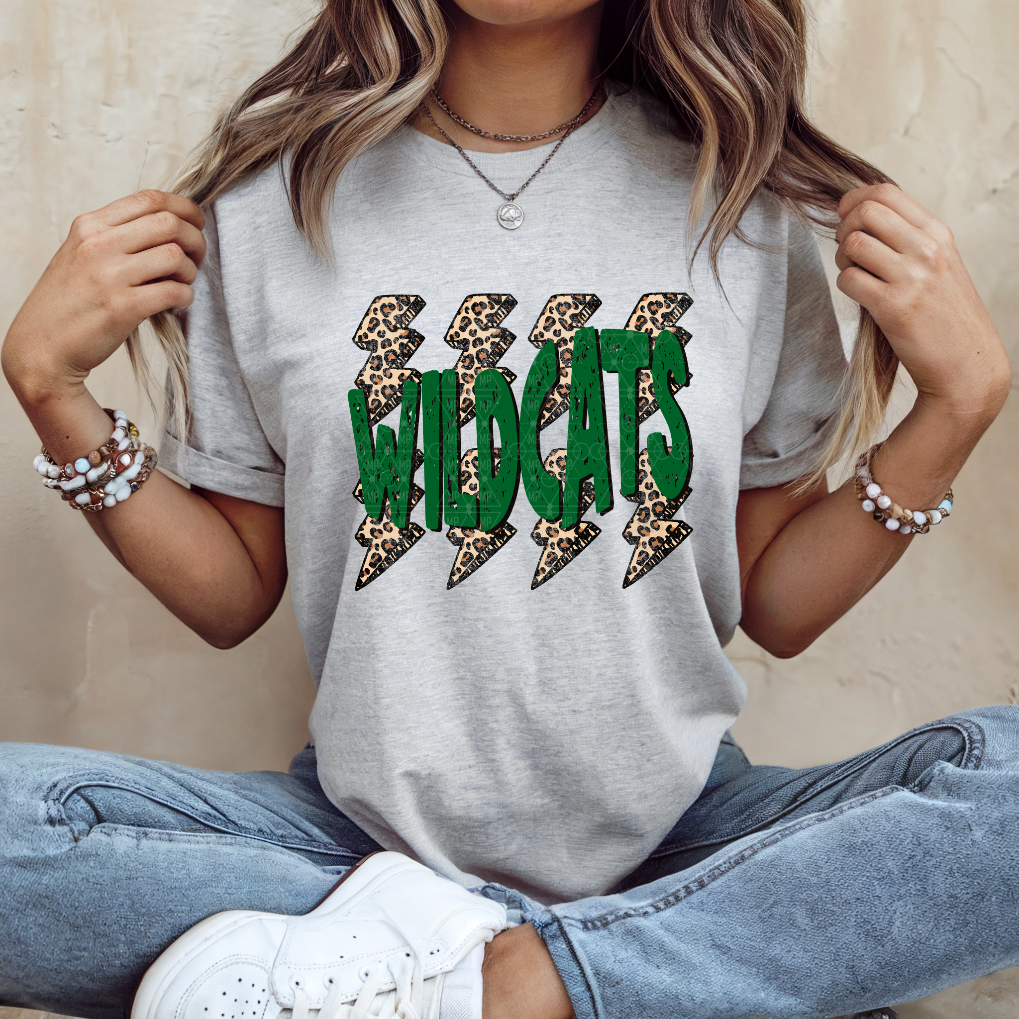 Leopard Bolts Wildcats Green