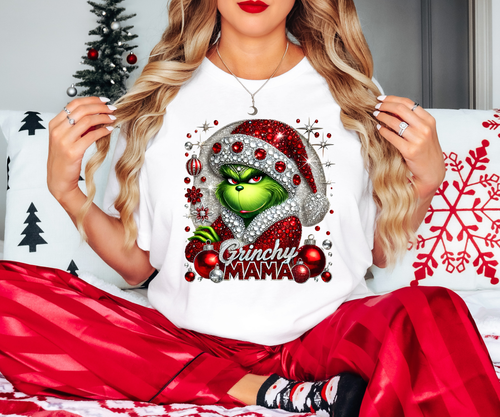Load image 1 in gallery view. Rhinestone Christmas Mama