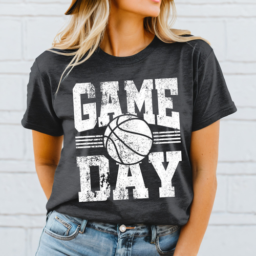 Load image 1 in gallery view. Distressed Game Day Basketball