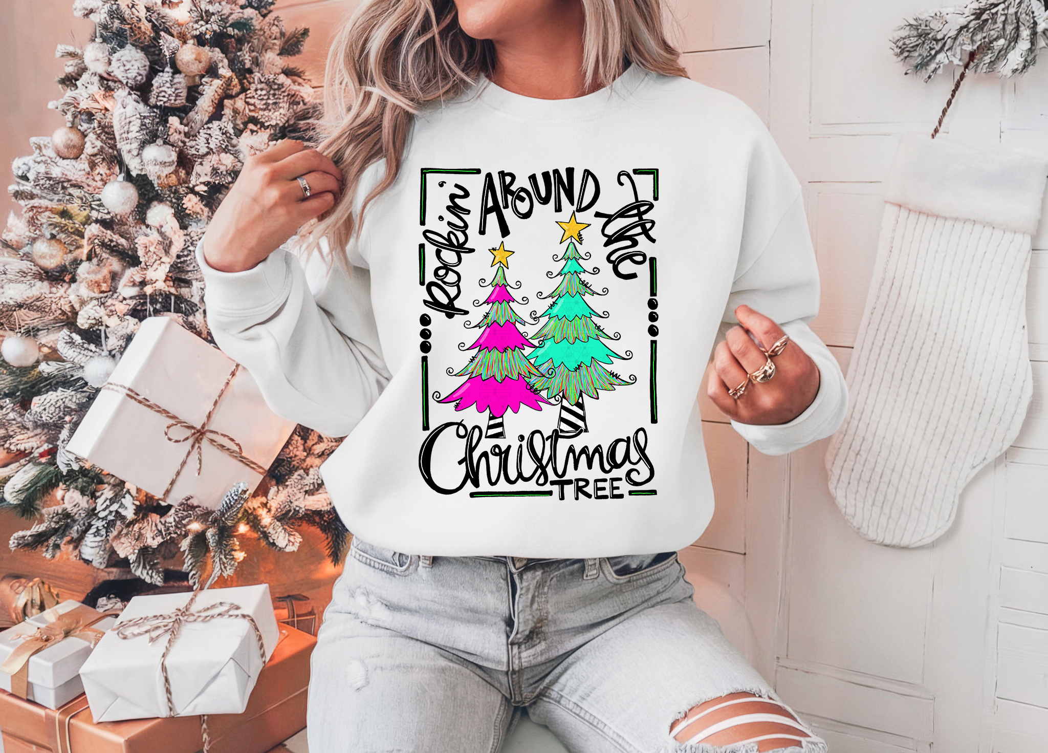 Bright Doodle Rockin' Around The Christmas Trees