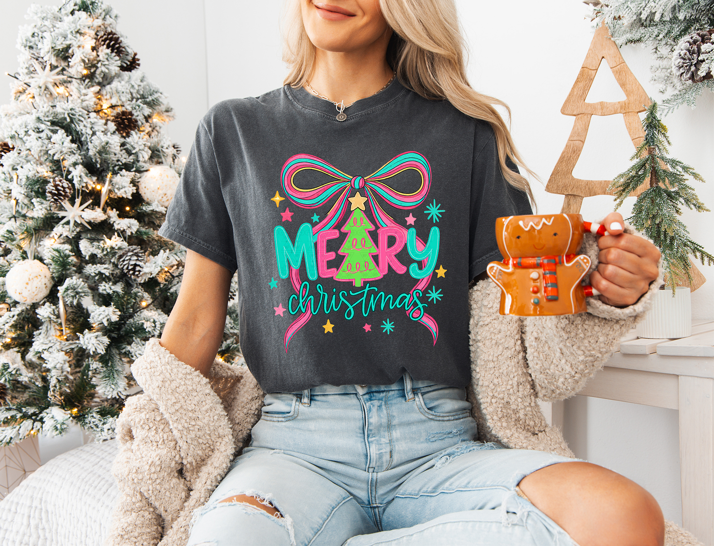 Bright Merry Christmas with Bow