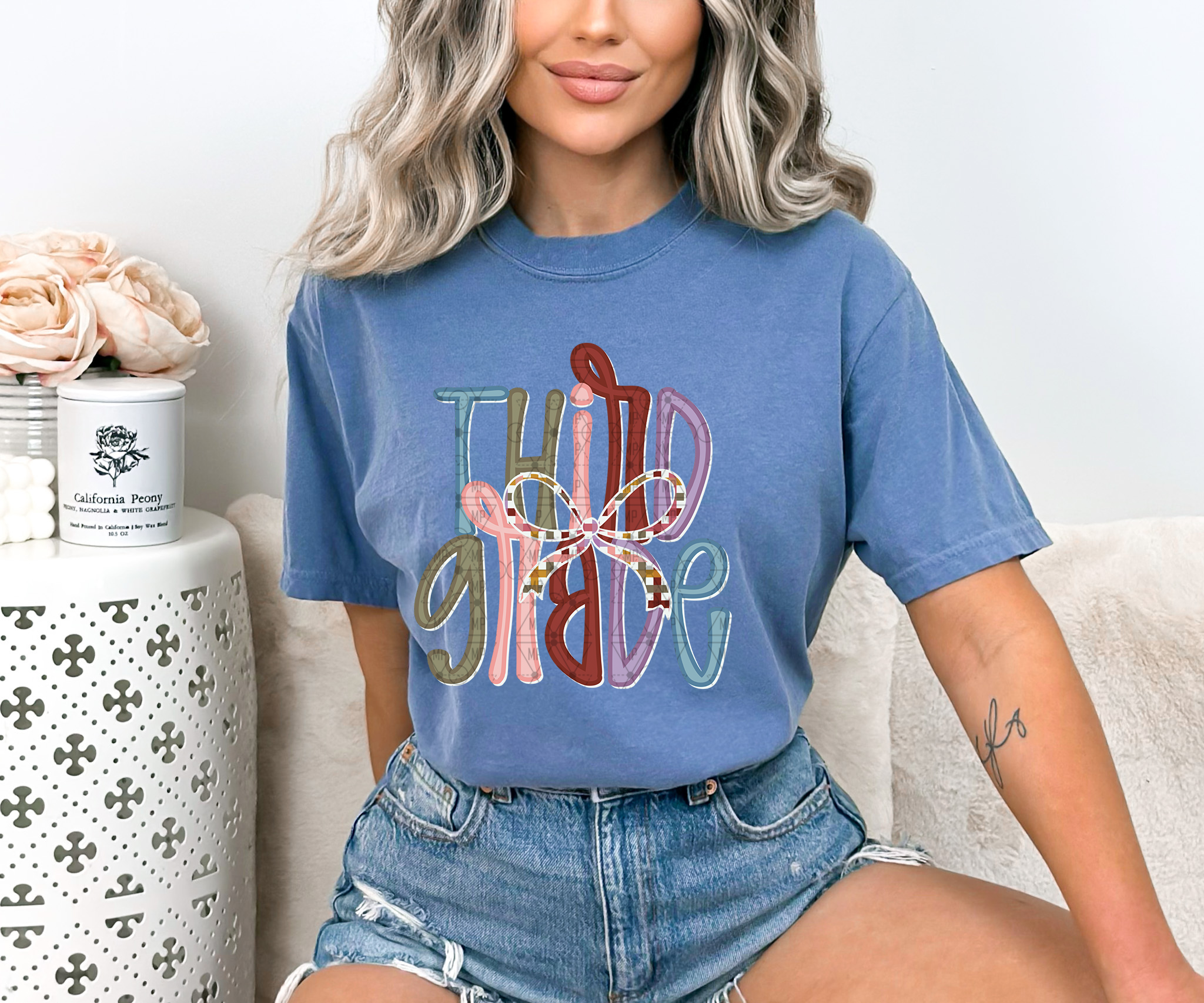 Boho Third Grade with Bow