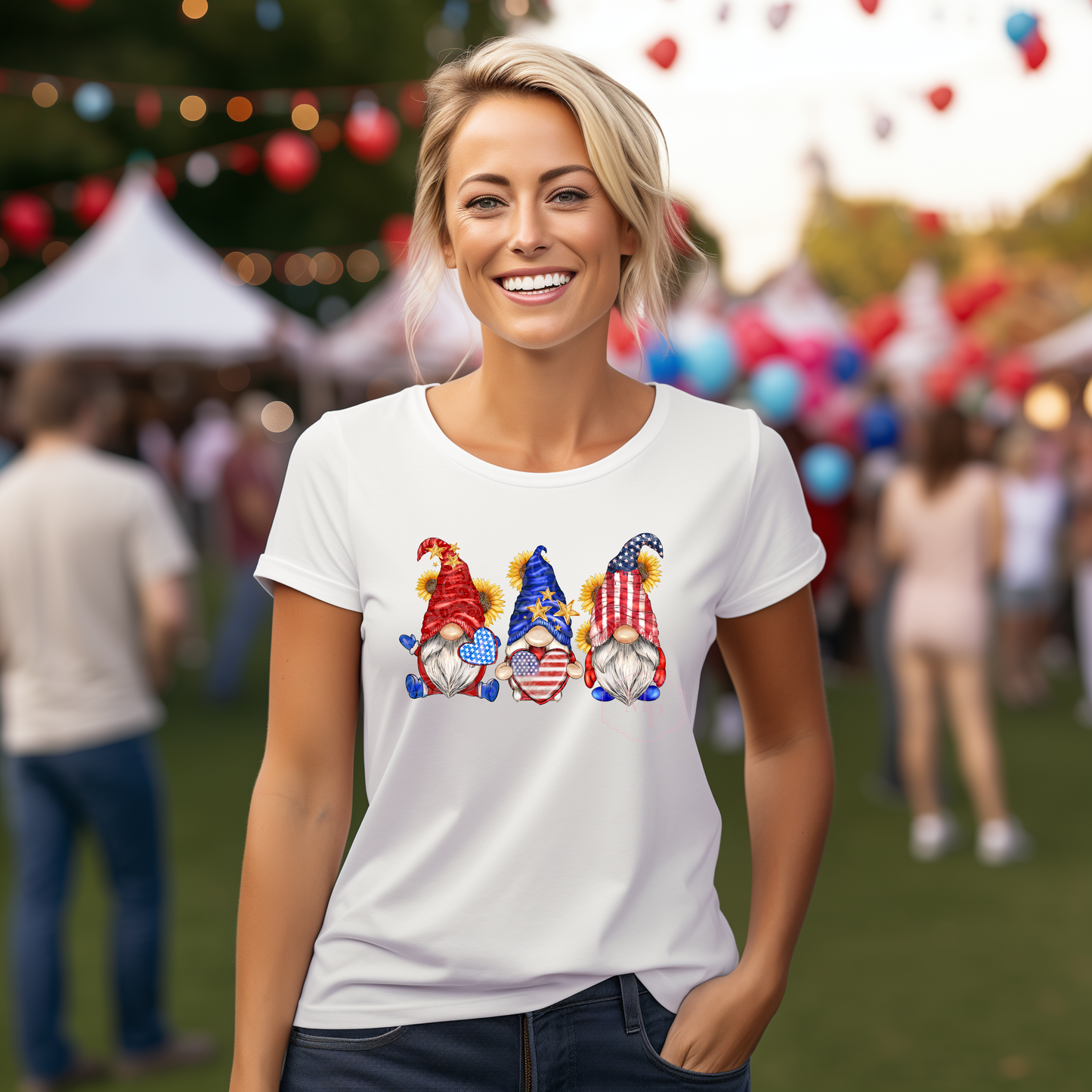 Red White and Blue Gnomes