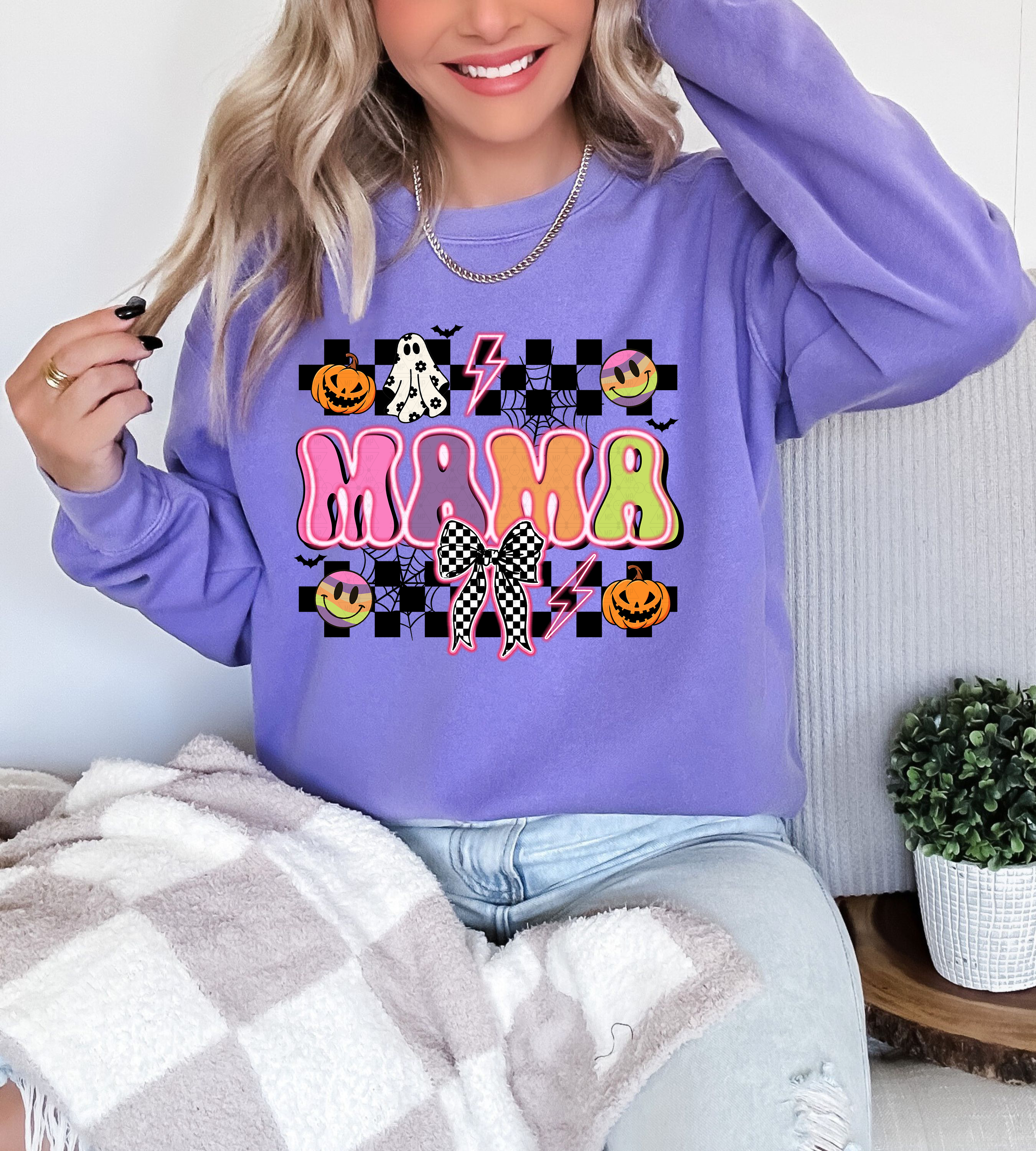 Halloween Mama Checkered