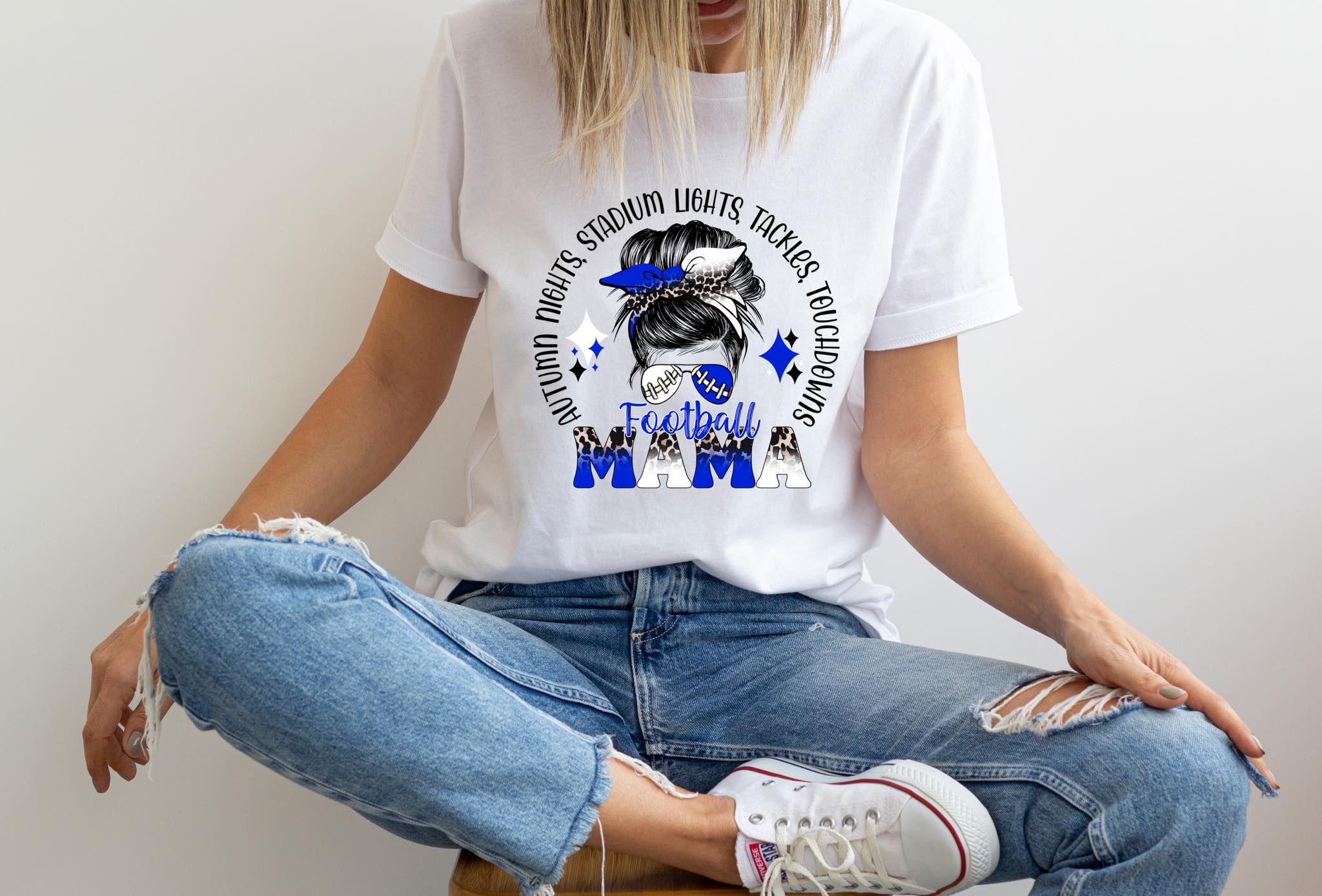 Autumn Mama Blue/White