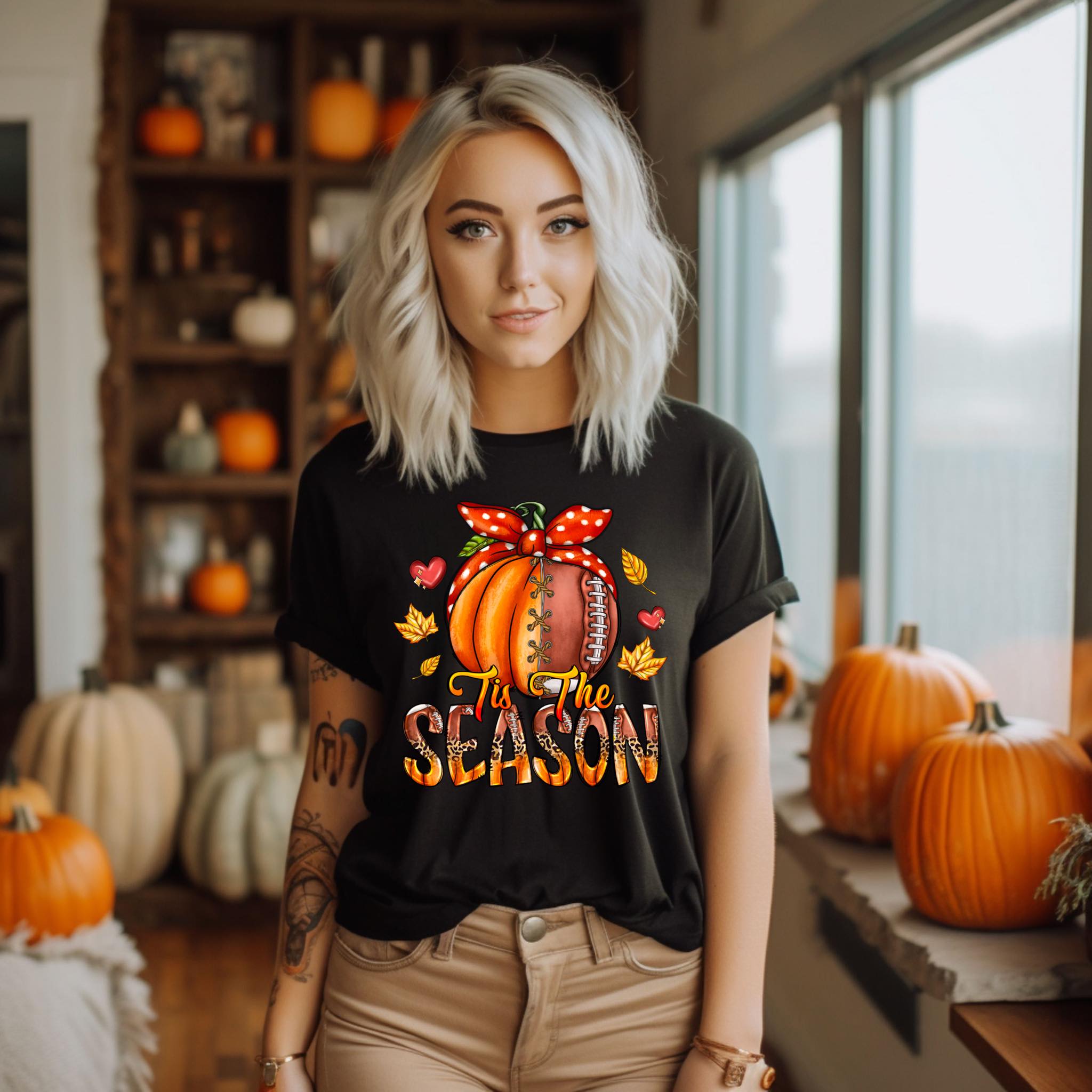 Tis The Season Pumpkins and Footballs