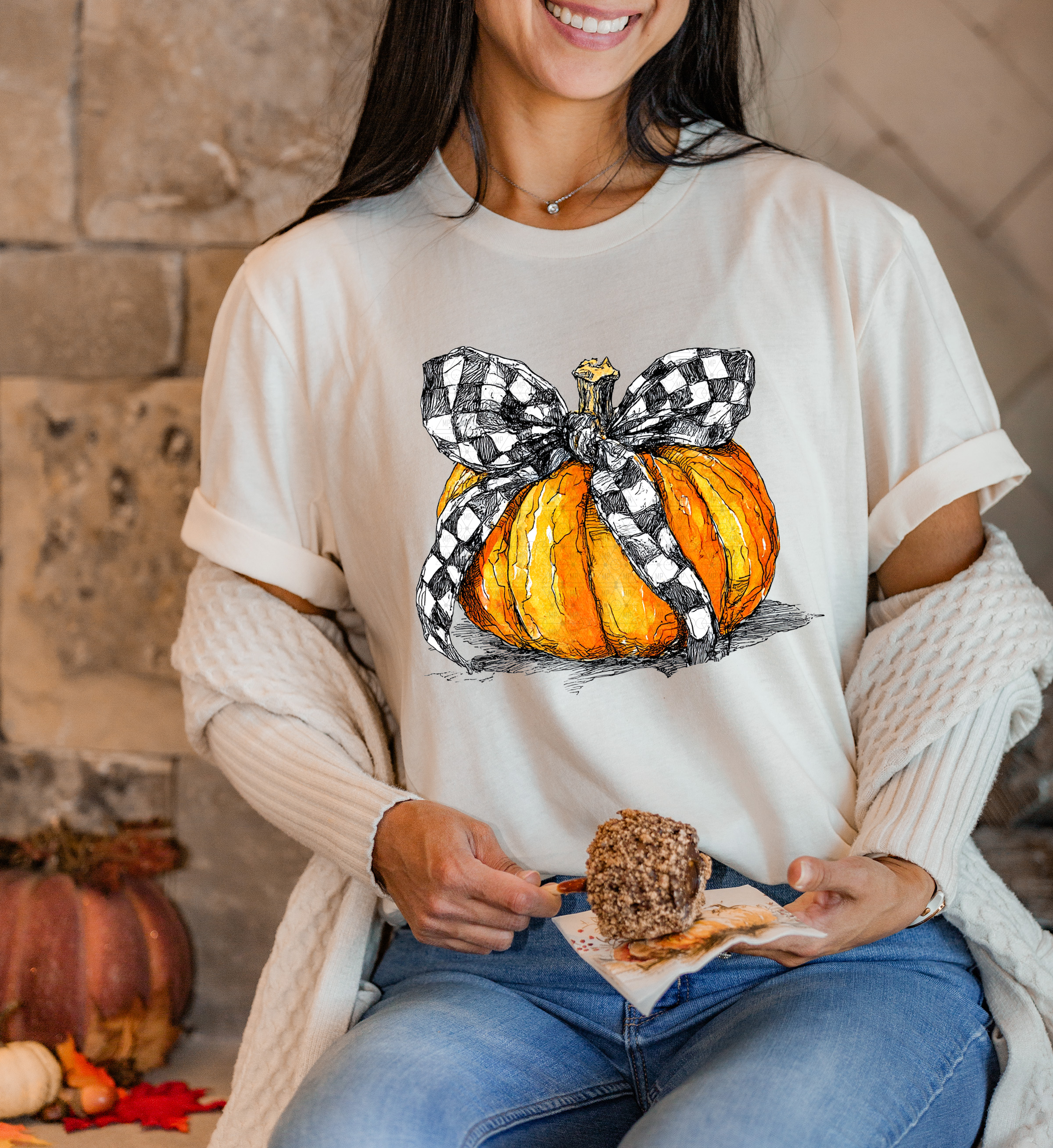 Checkered Distressed Pumpkin