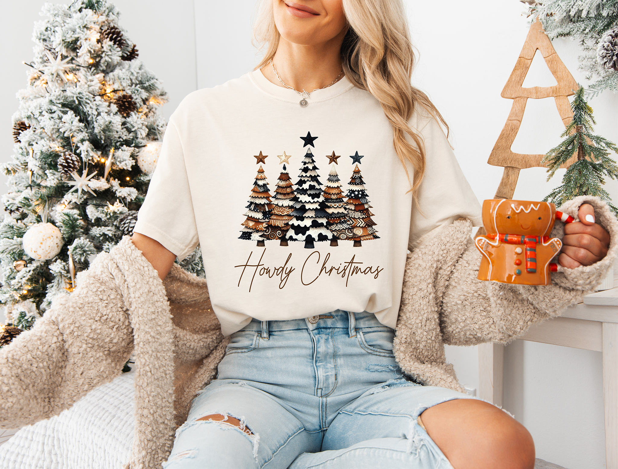 Howdy Christmas Western Pattern Trees