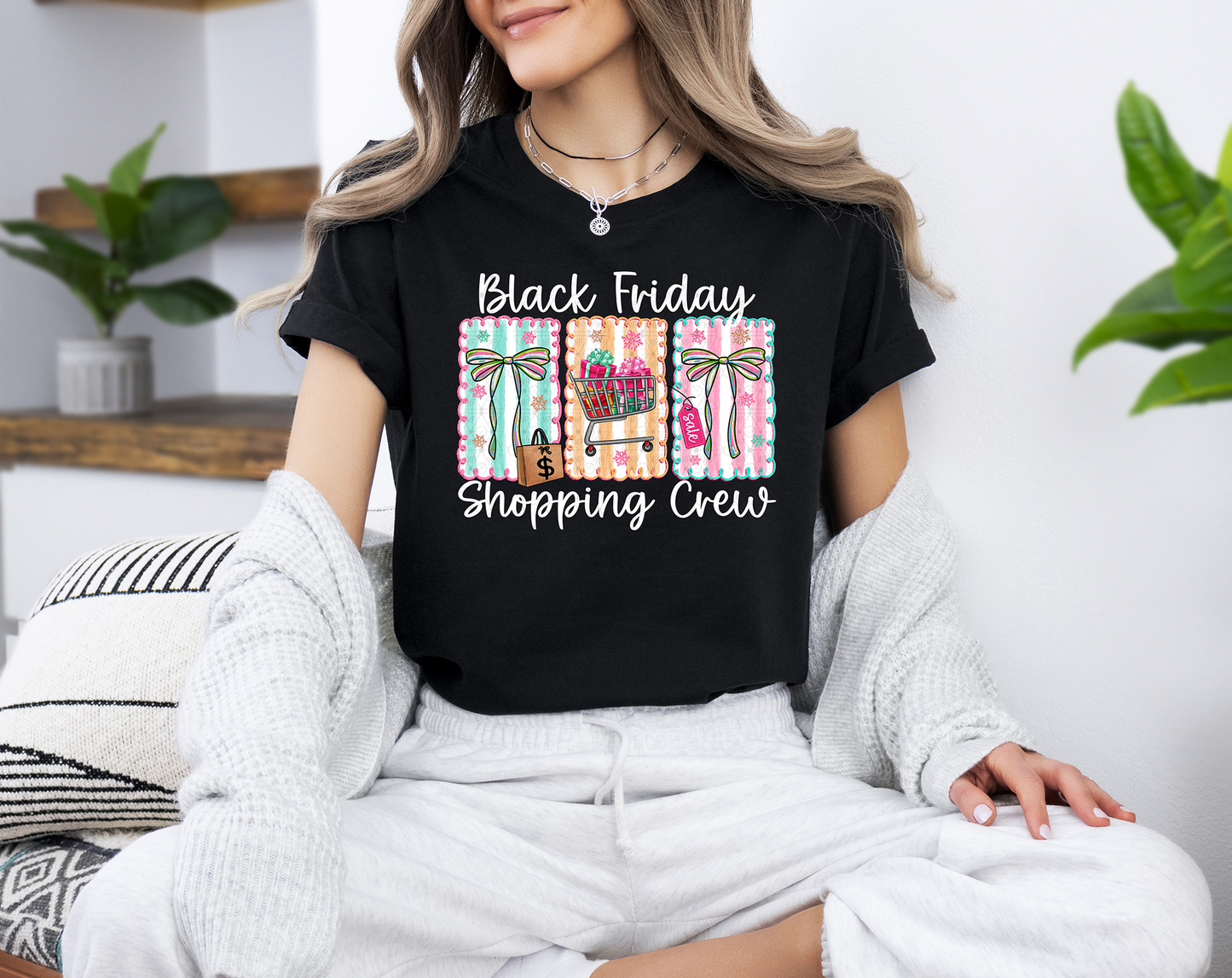 Cute Doodle Black Friday Shopping Crew