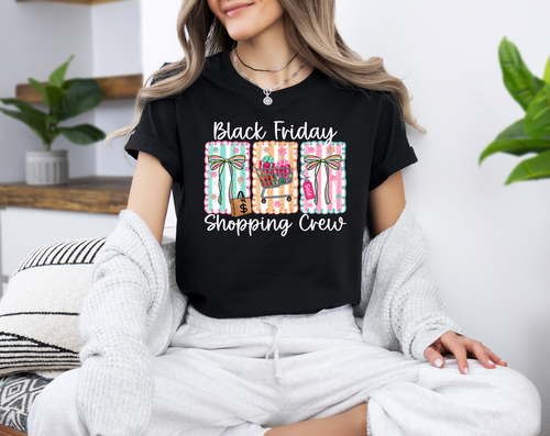 Load image 1 in gallery view. Cute Doodle Black Friday Shopping Crew