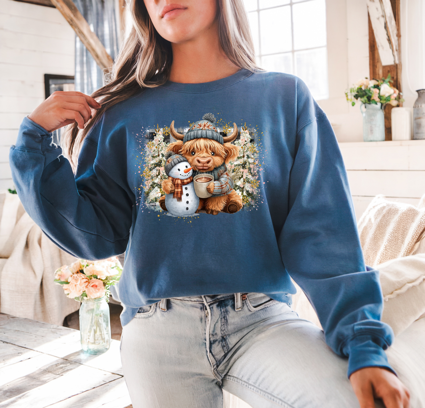 Winter Highland with Snowman