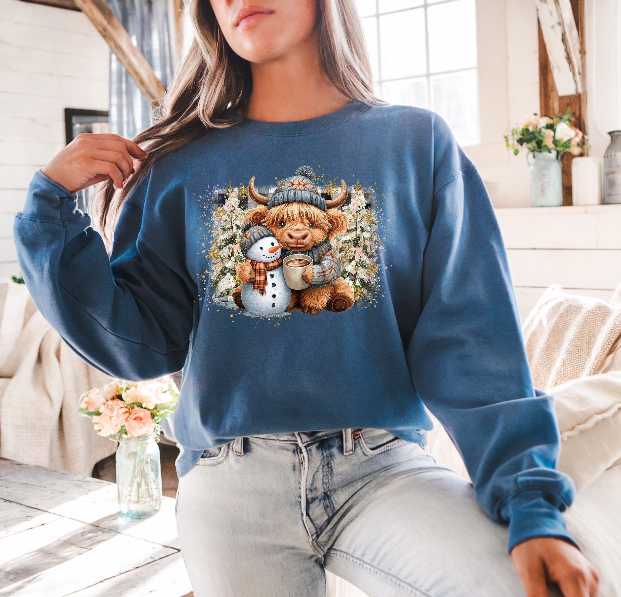 Winter Highland with Snowman