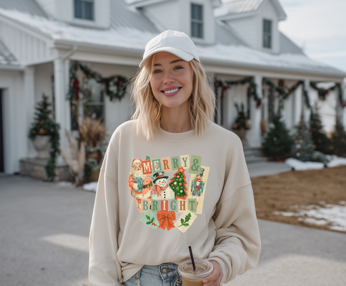 Load image 1 in gallery view. Vintage Merry and Bright