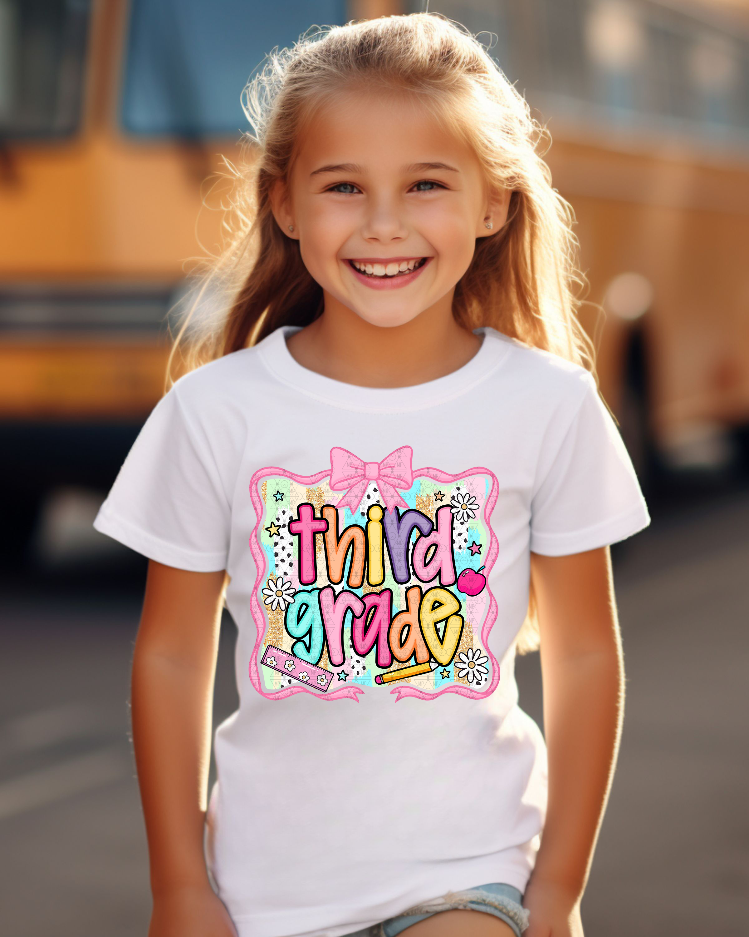 Doodle Third Grade with Bow