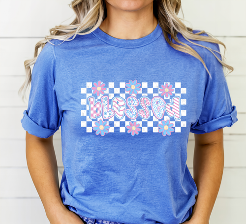 Load image 1 in gallery view. Cute Checkered Blessed