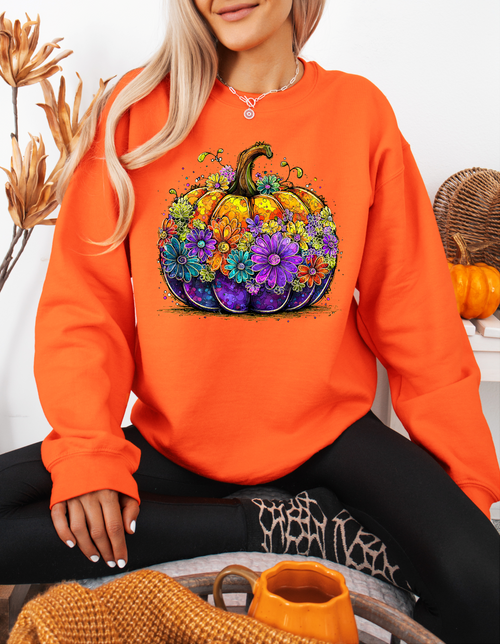 Load image 1 in gallery view. Boho Bright Colorful Pumpkin