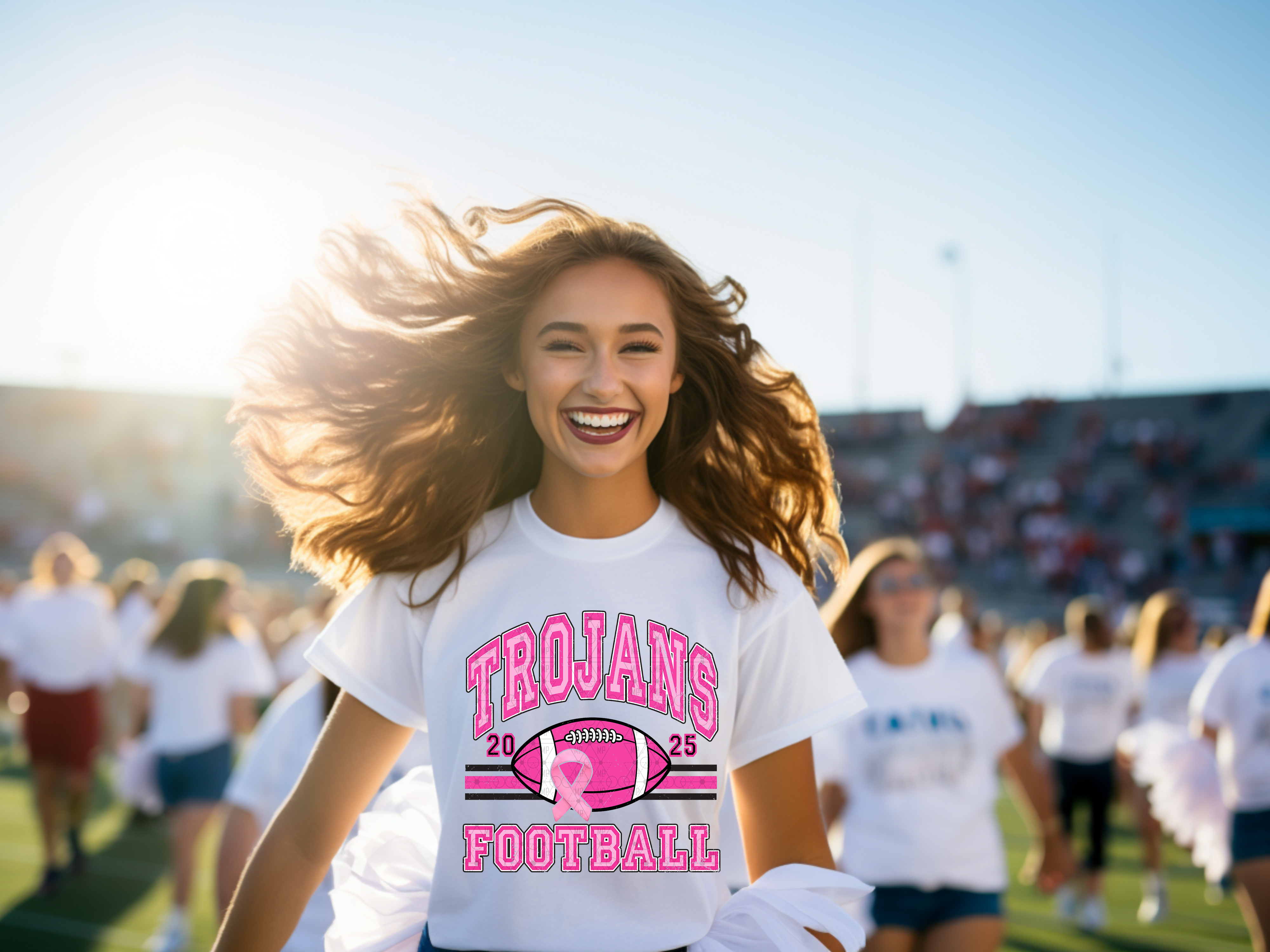 Varsity Trojans Football Pink