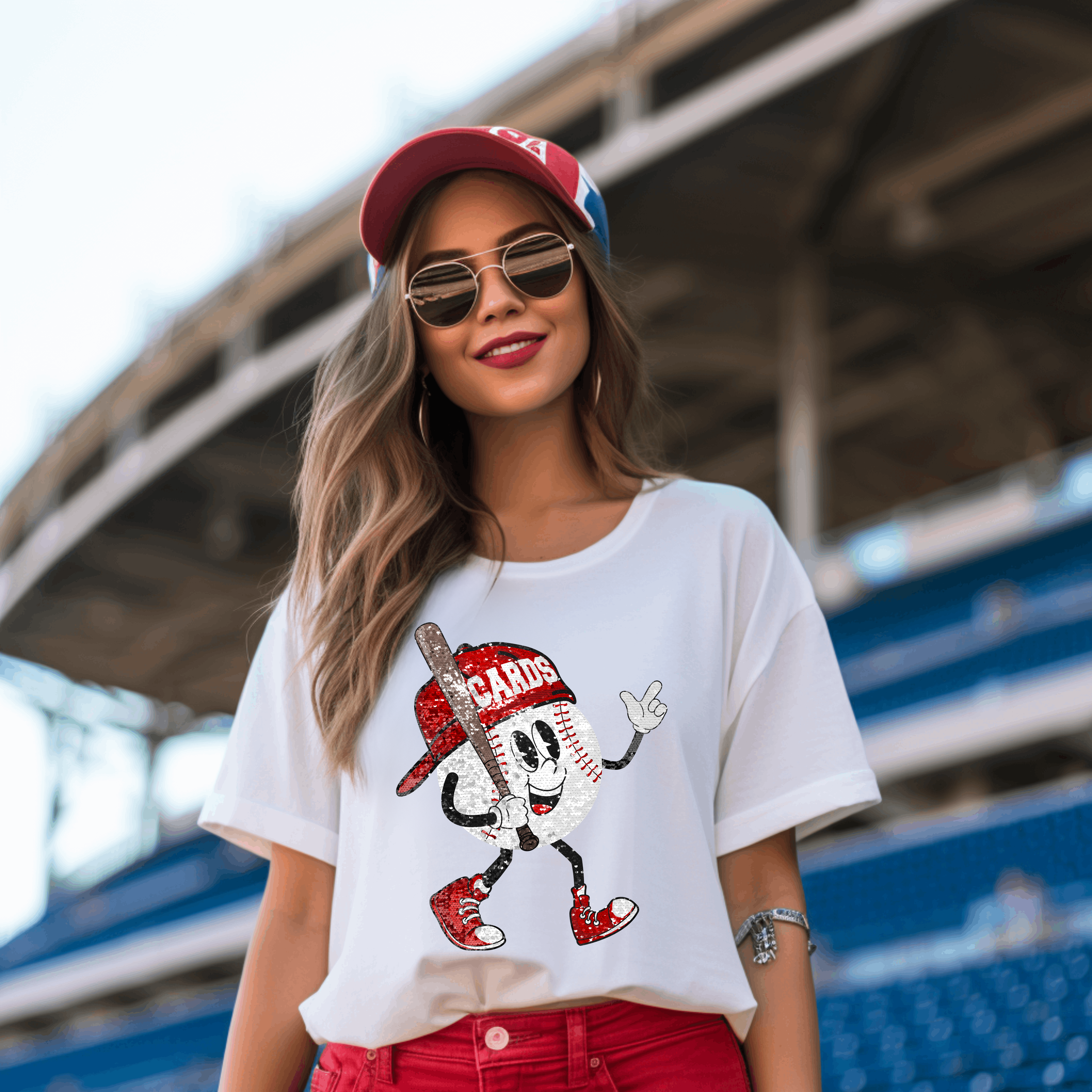 Cards Baseball Faux Sequin