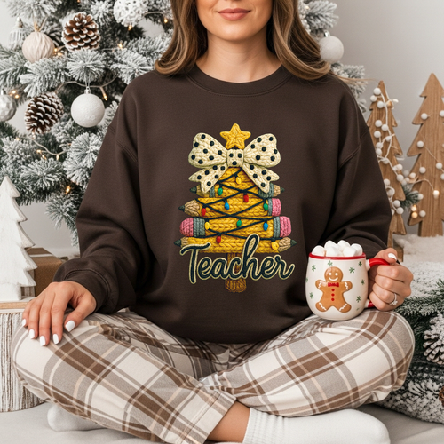 Load image 1 in gallery view. Crochet Teacher Christmas Tree