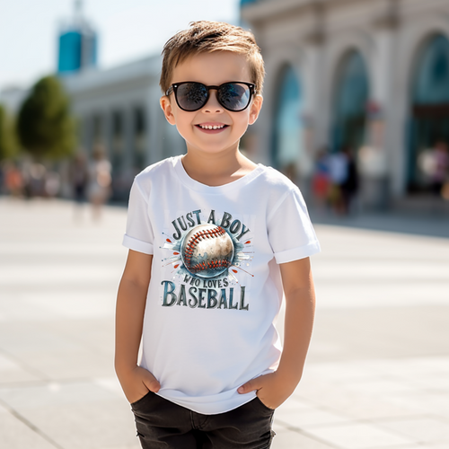 Load image 1 in gallery view. Just A Boy Who Loves Baseball