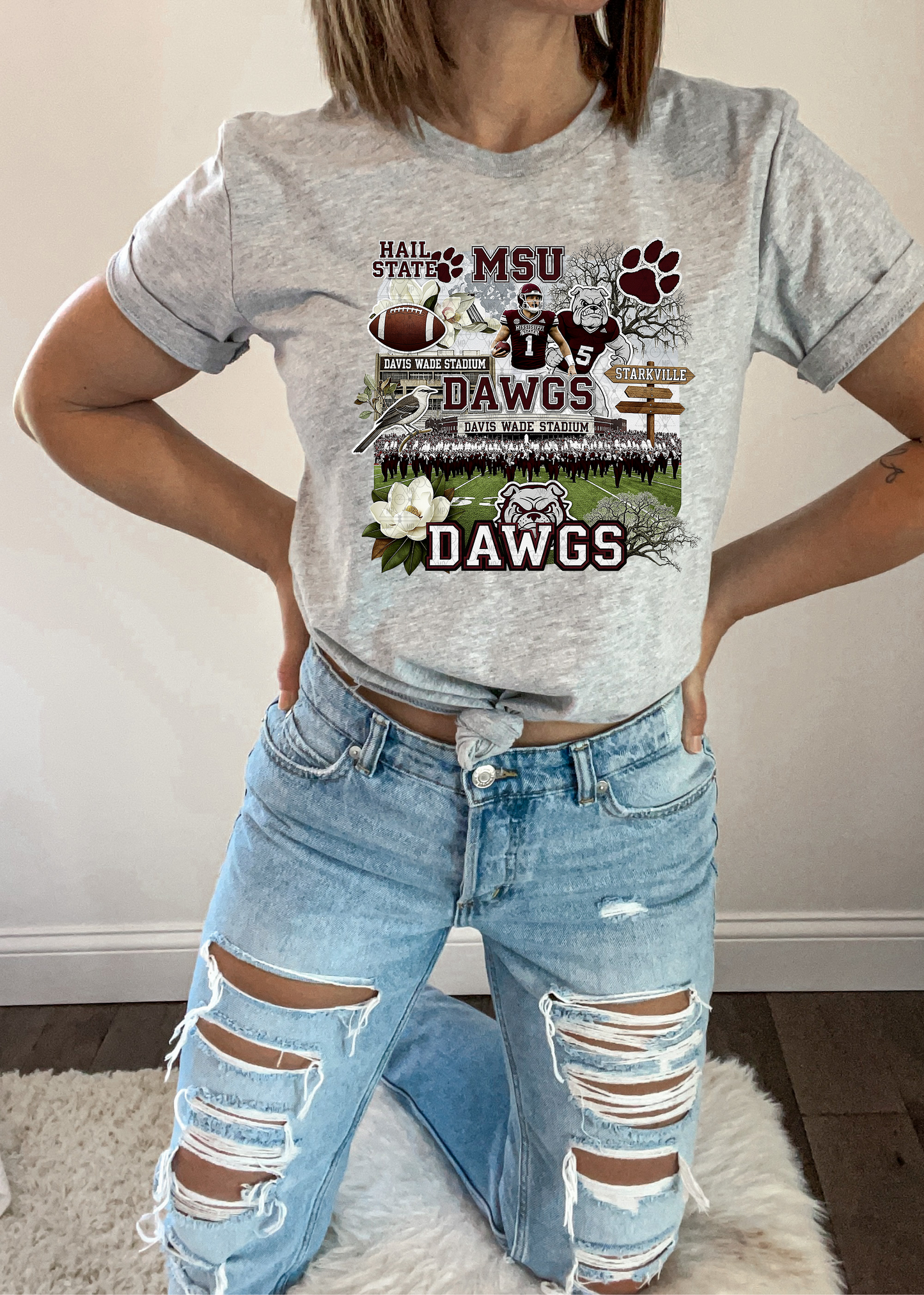 Mississippi Whimsical Collage Dawgs