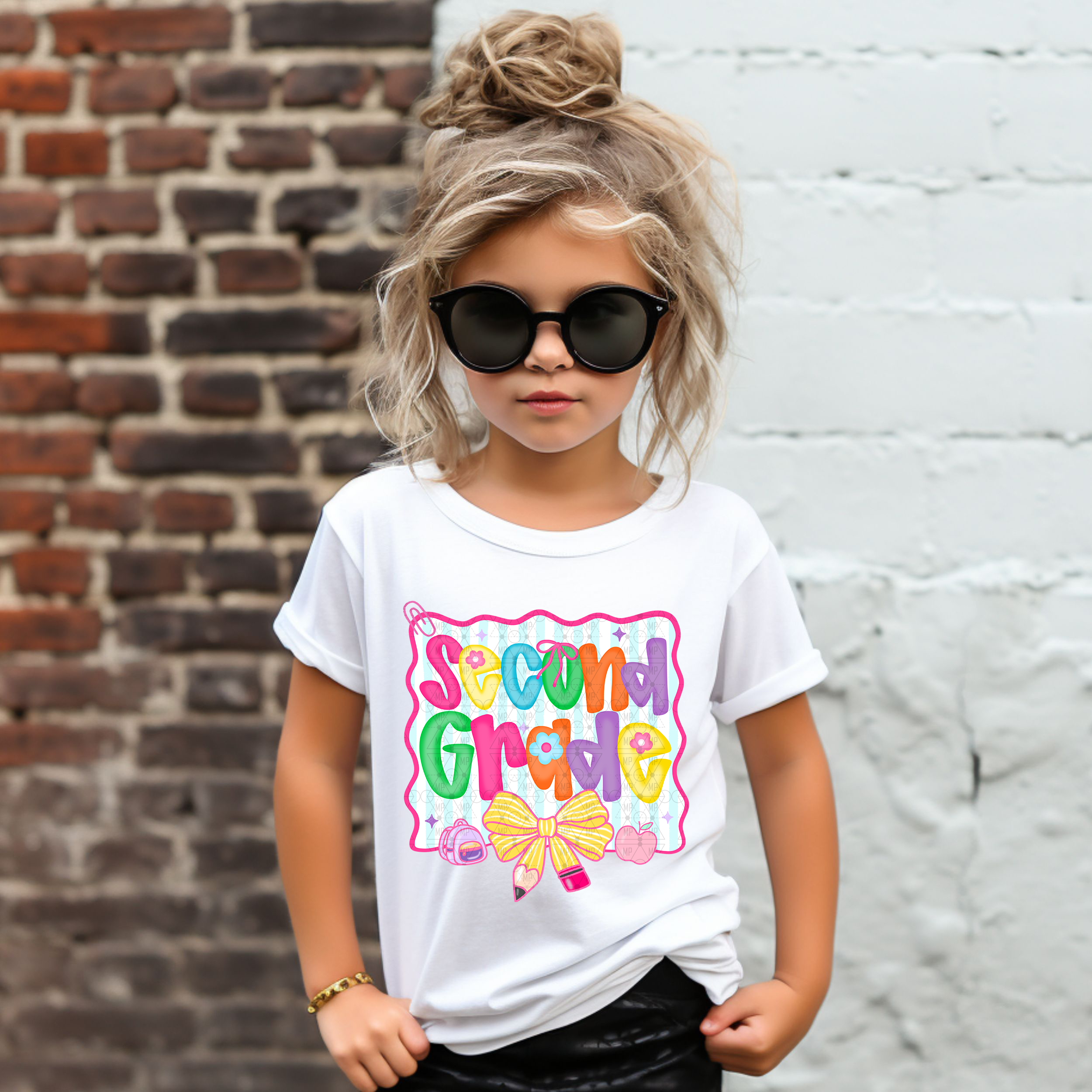 Cute Doodle Second Grade Pink