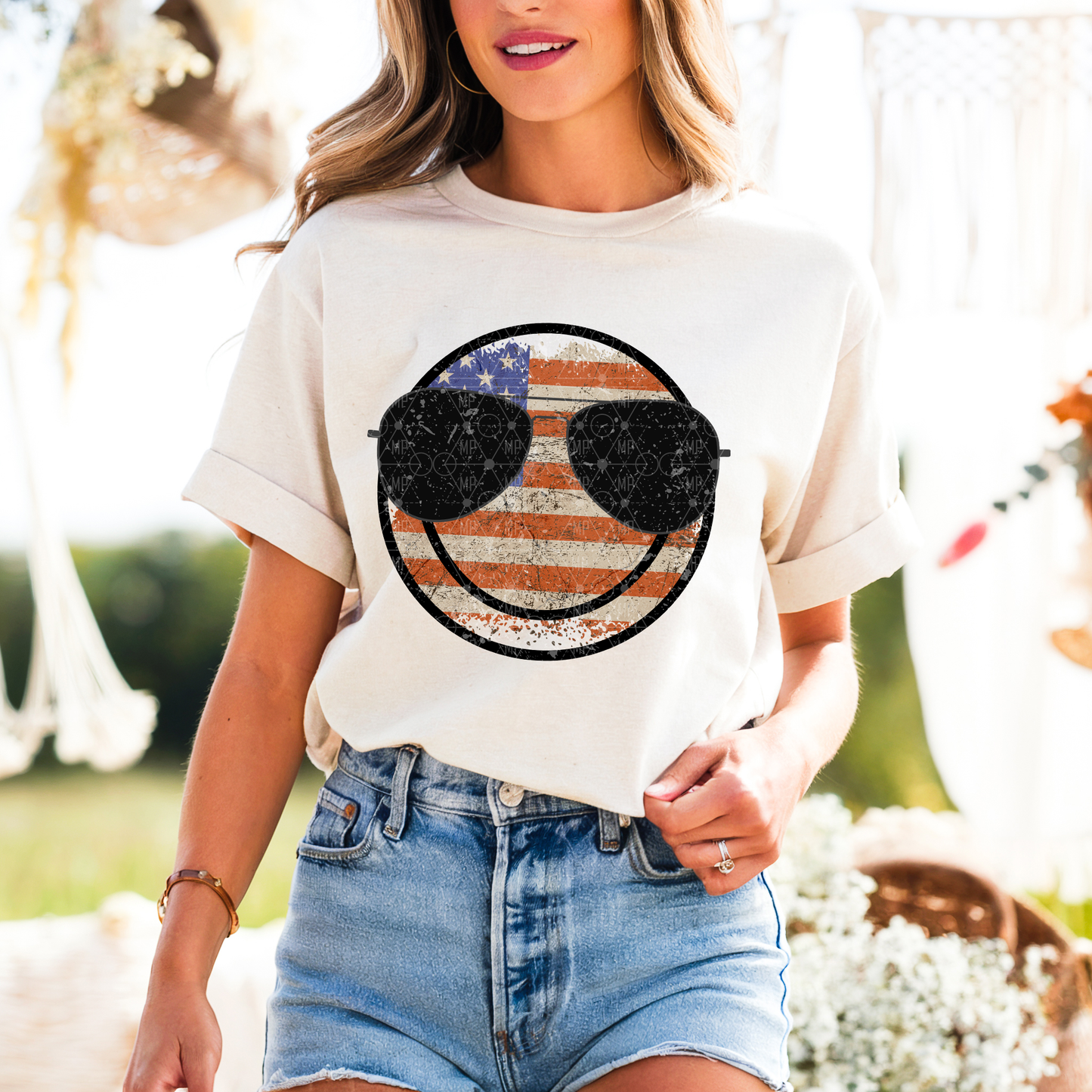Distressed American Smiley