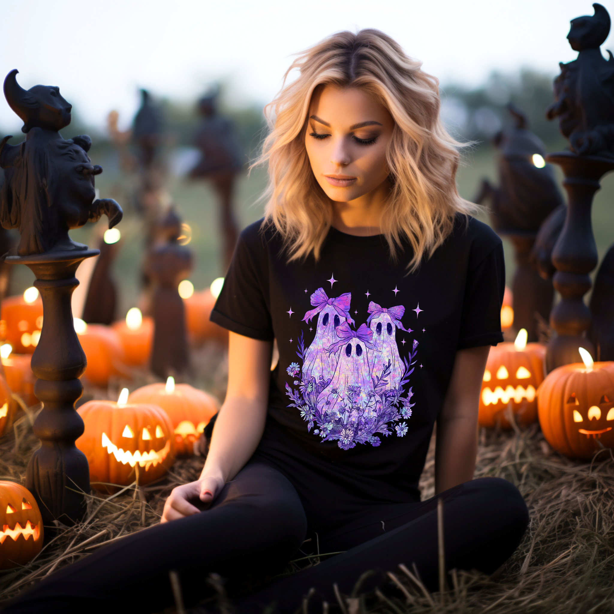 Cute Purple Ghosts