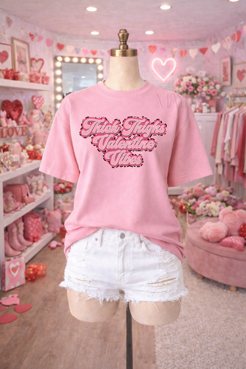Load image 1 in gallery view. Thick Thighs Valentine Vibes Leopard Outline