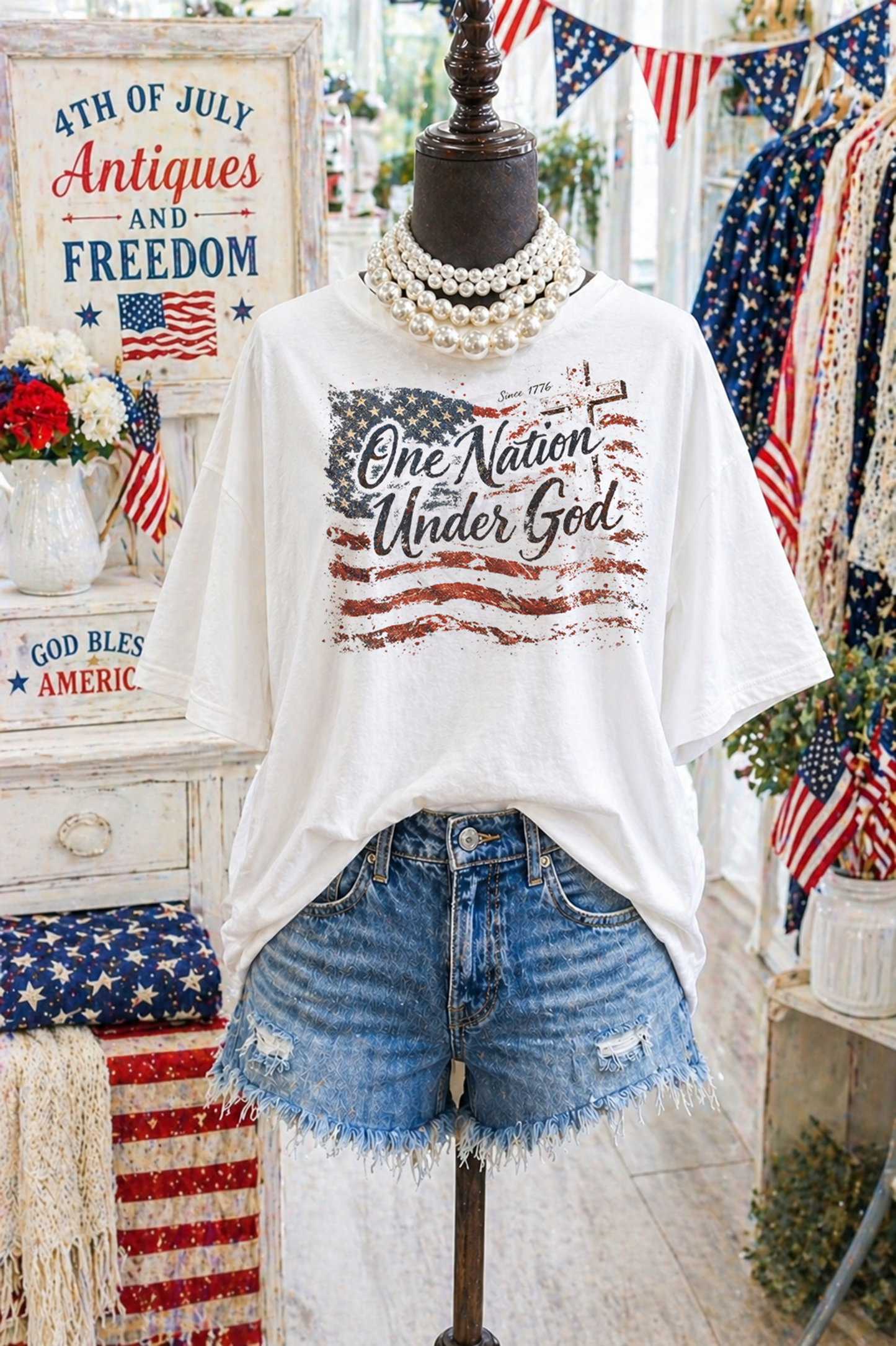 Distressed One Nation Under God