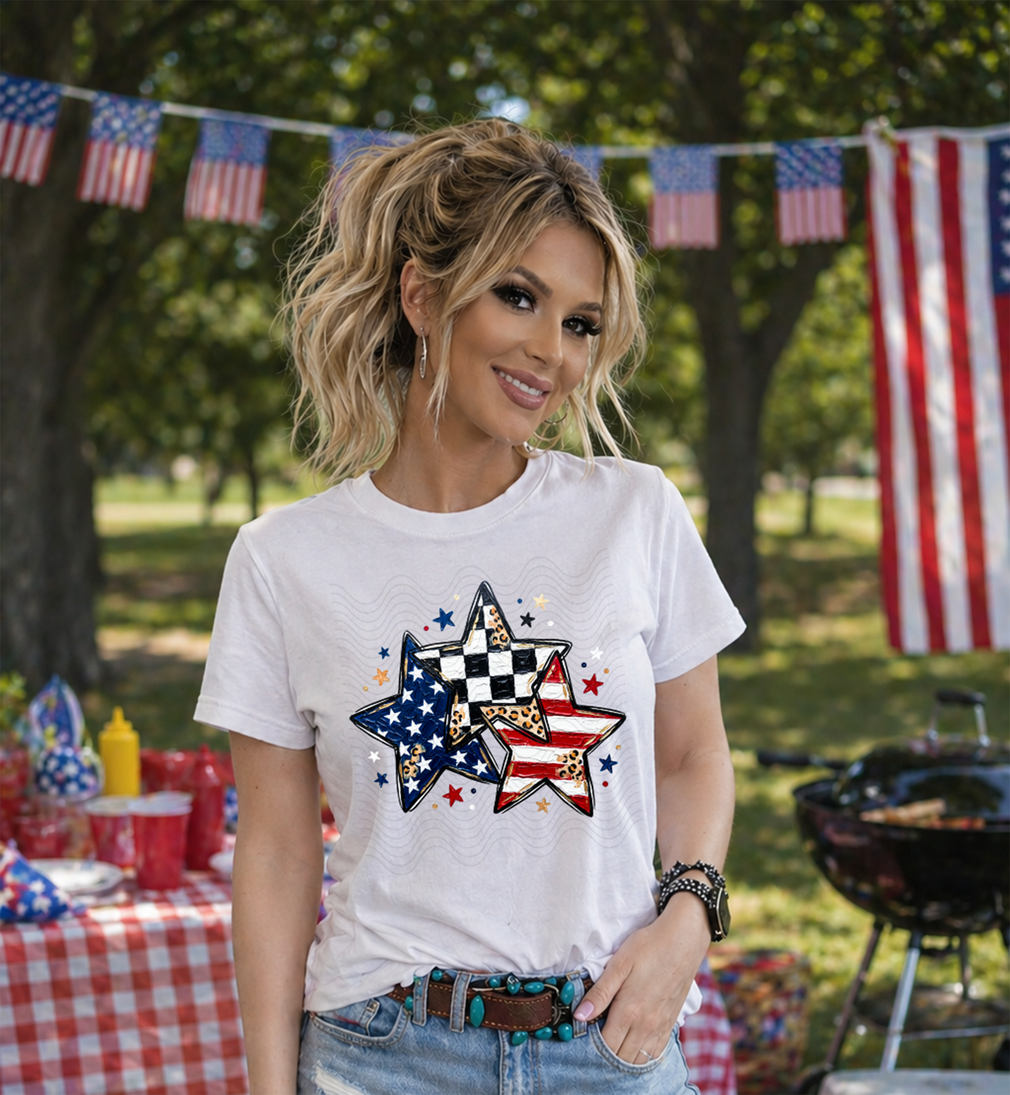Brushstroke Stars and Stripes
