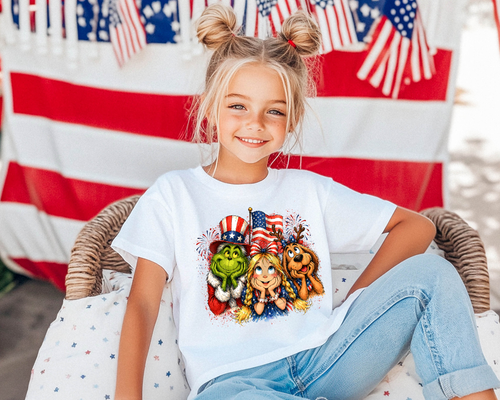 Load image 1 in gallery view. Cute Green 4th of July