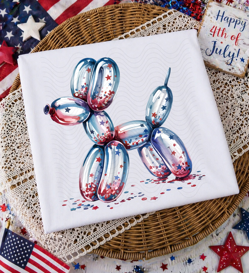 Load image 1 in gallery view. Red/White/Blue Confetti Balloon Dog