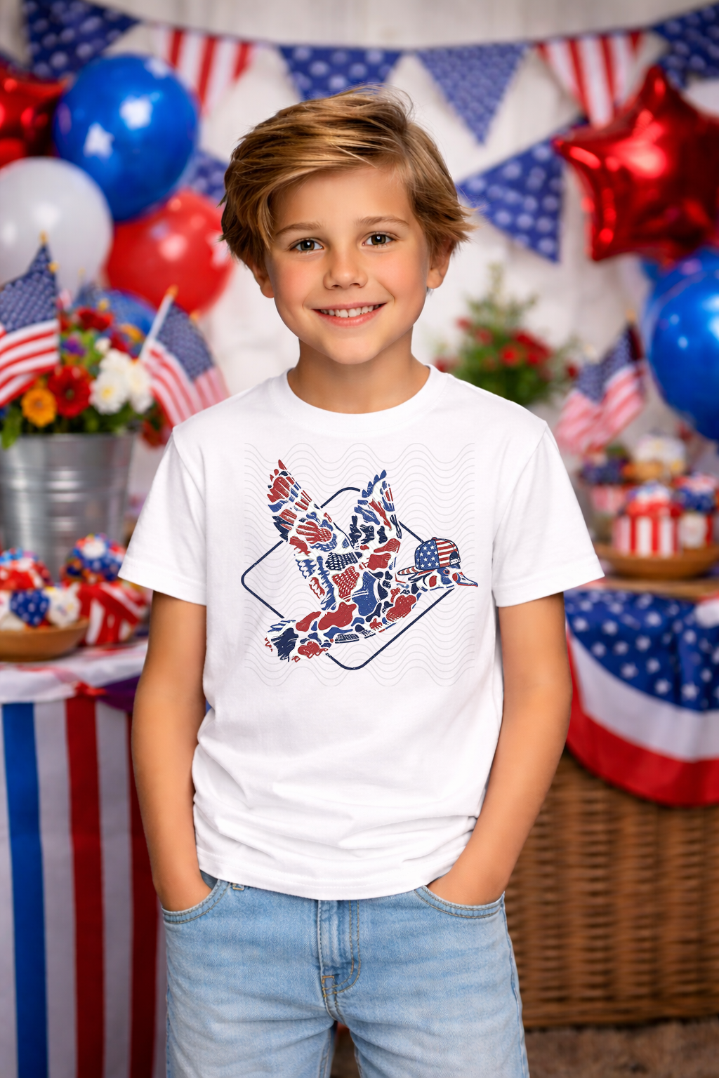 Red White and Blue Duck