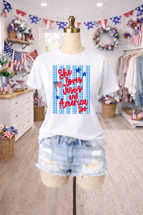 Load image 1 in gallery view. She Loves Jesus And America Too