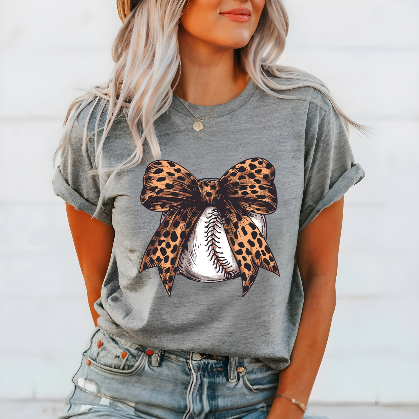 Leopard Bow Baseball