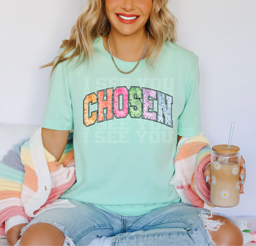 Load image 1 in gallery view. Faux Sequin Chosen