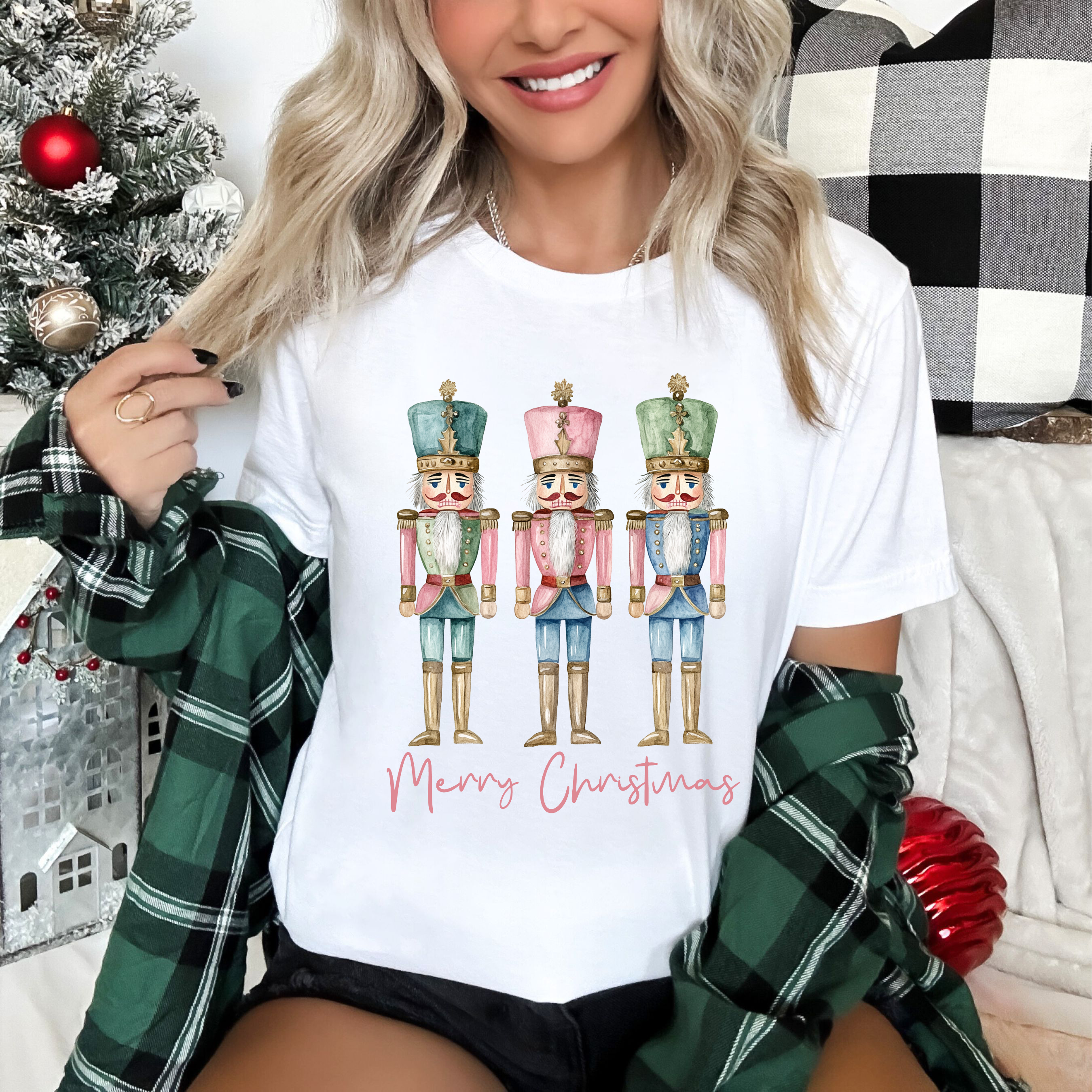 Watercolor Nutcrackers Merry Christmas
