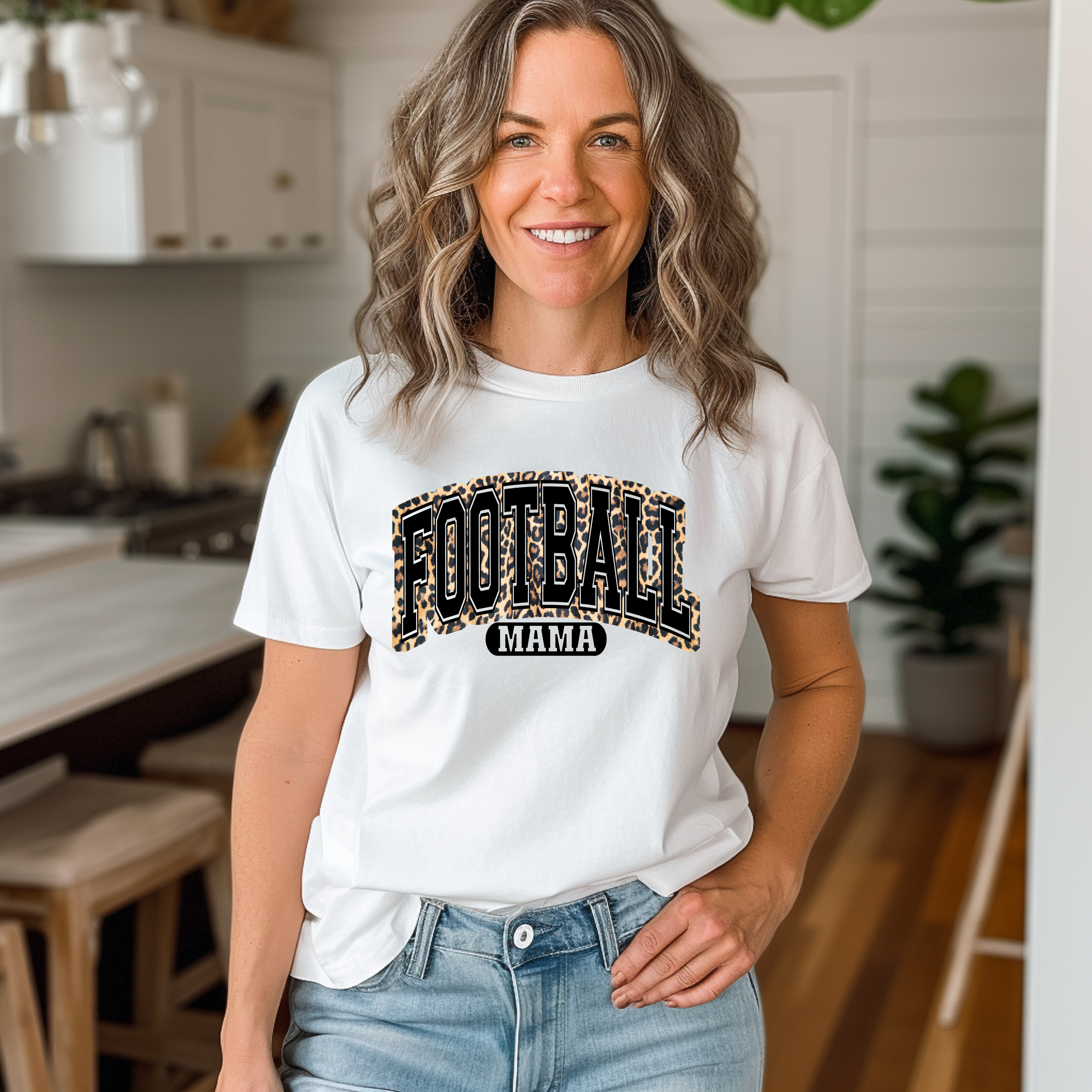 Football Mama Varsity Leopard