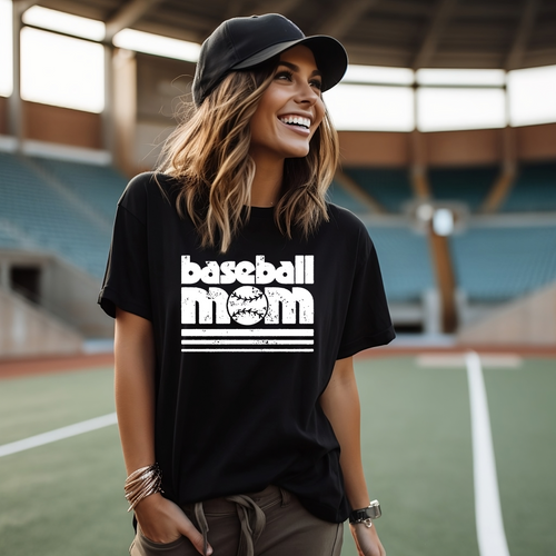 Load image 1 in gallery view. Retro Baseball Mom Distressed