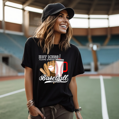 Load image 1 in gallery view. Hot Messed Always Stressed Baseball