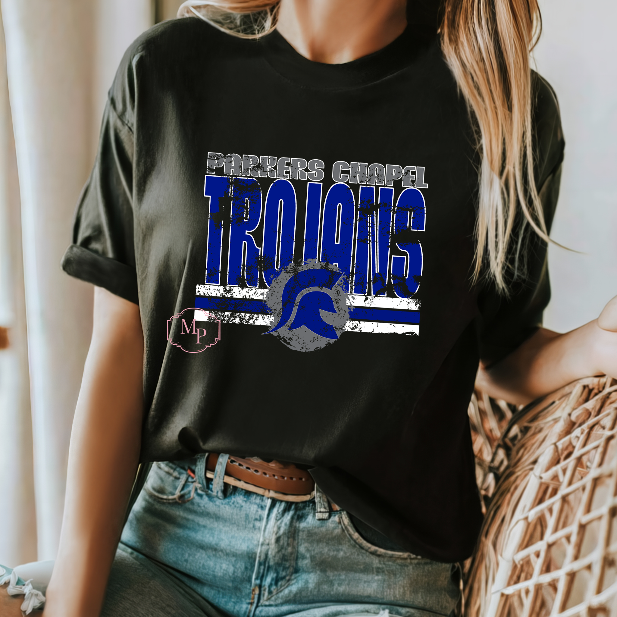 Distressed Parkers Chapel Trojans