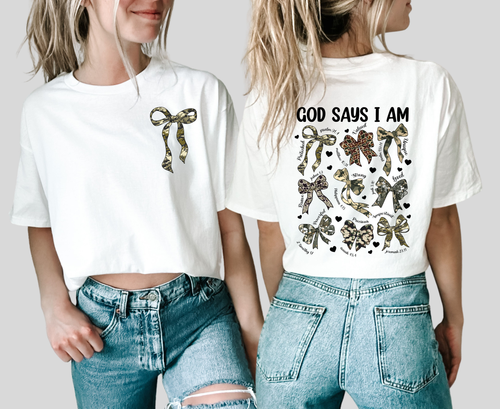 Load image 1 in gallery view. Camo Bows God Says I Am