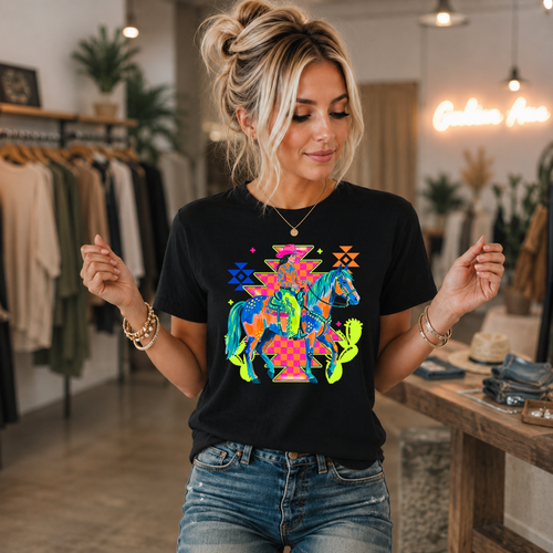 Load image 1 in gallery view. Boho Neon Cowgirl