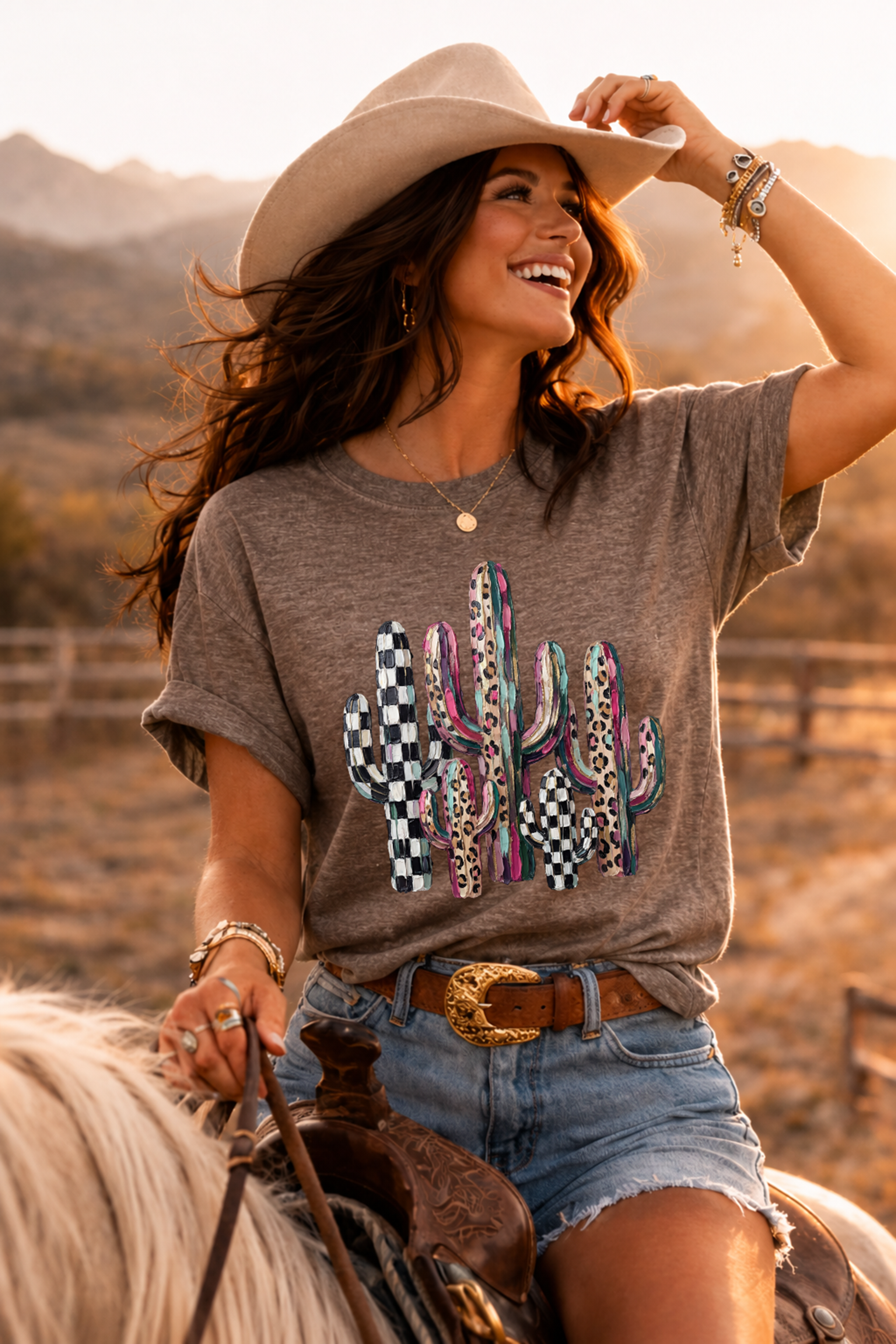 Retro Checkered Cactus'