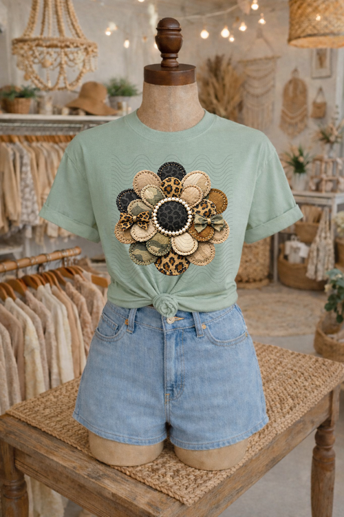 Load image 1 in gallery view. Boho Camo and Leopard Flower