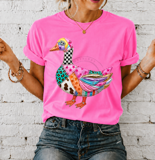 Load image 1 in gallery view. Bright Patchwork Duck